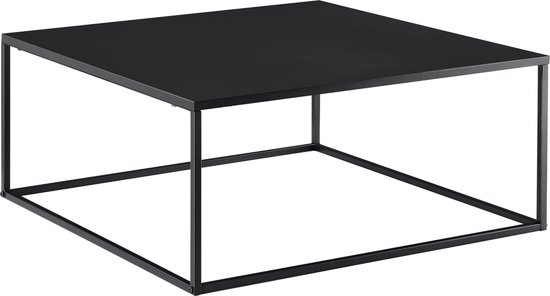 Table basse Lebus 38x85x85 cm carré métal noir