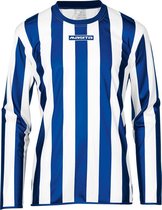 Masita | Sportshirt Barça Lange Mouw Dames & Heren Shirt Licht - Stevig - 100% Polyester - ROYAL BLUE/WHIT - 152