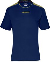 Masita | Sportshirt Heren & Dames Korte Mouw - Sevilla - Lichtgewicht Elastisch Voetbalshirt - NAVY/YELLOW - 152