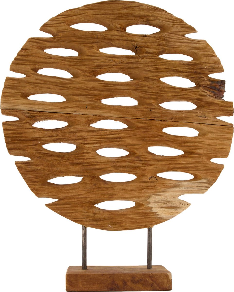 DKNC Toulouse Ornament - Teak hout - 50x38x10 cm - Bruin