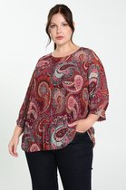 Paprika Dames Plisséhemd met kasjmierbloemen - Blouse - Maat 44