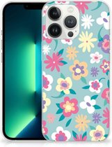 Leuk TPU Back Case iPhone 13 Pro Max GSM Hoesje met Tekst Flower Power