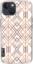 Casetastic Apple iPhone 13 Hoesje - Softcover Hoesje met Design - Copper Geo Print