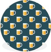 WallCircle - Wall Circle - Wall Circle Indoor - Bières - Verres - Violet - 90x90 cm - Décoration murale - Peintures Ronds