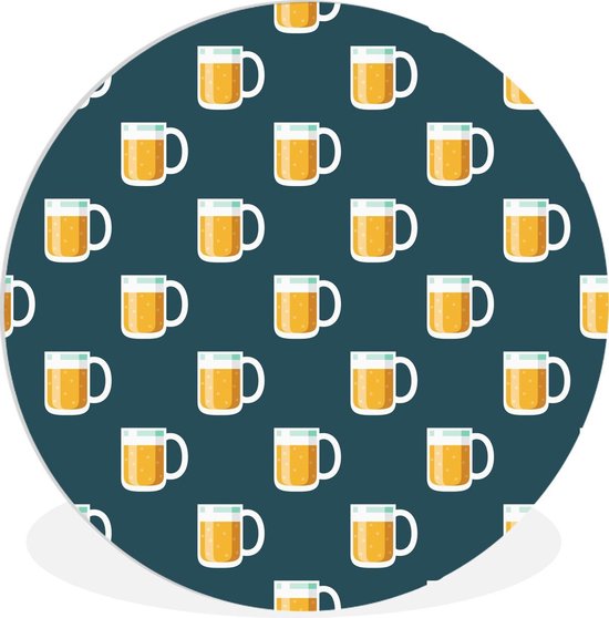 WallCircle - Wall Circle - Wall Circle Indoor - Bières - Verres - Violet - 90x90 cm - Décoration murale - Peintures Ronds