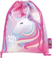 gymtas BTS Unicorn 33 x 44 cm polyester roze