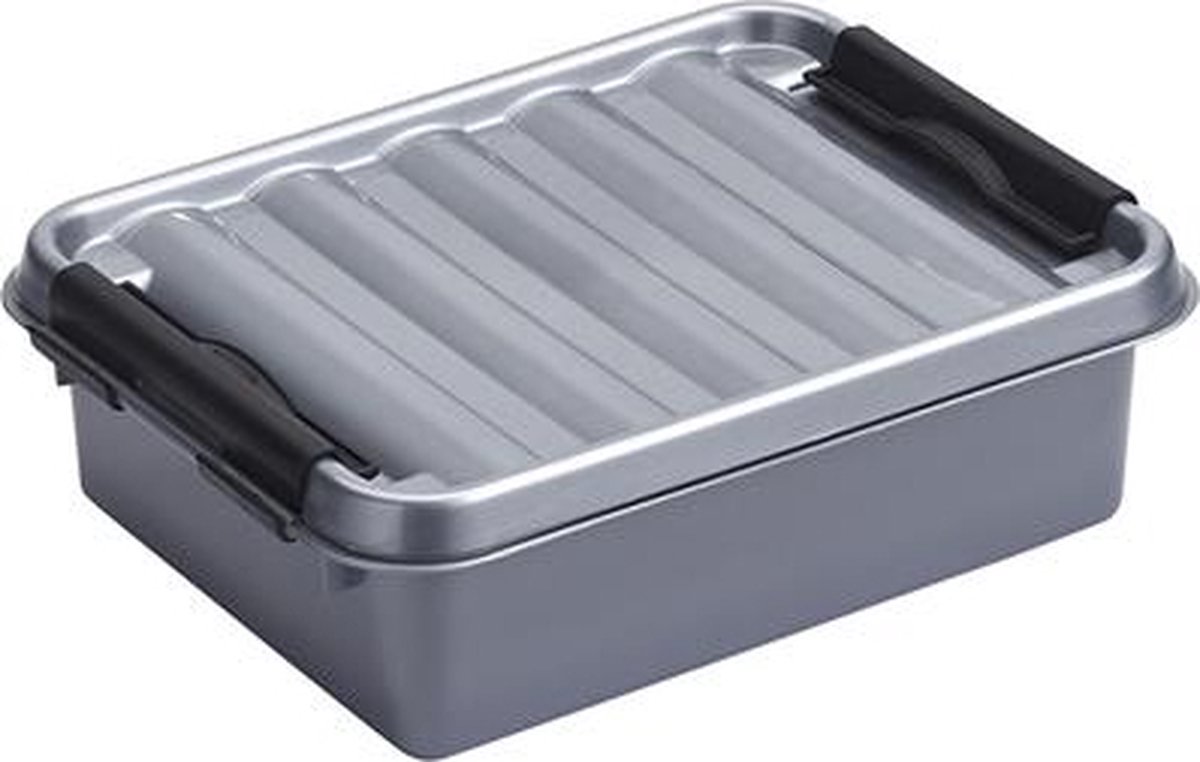 Sunware - Q-line opbergbox 1L metaal zwart - 20 x 15 x 6 cm