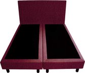 Bedworld Boxspring 120x210 - Geveerd - Velours - Bordeaux rood (ML59)