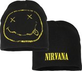 Nirvana Smiley Band Logo Beanie Muts Zwart - Officiële Merchandise