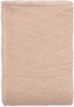 Jollein Wieg Deken River Knit 75x100cm - Pale Pink/Coral Fleece