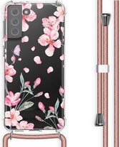 iMoshion Design hoesje met koord voor Samsung Galaxy S21 FE - Bloem - Roze