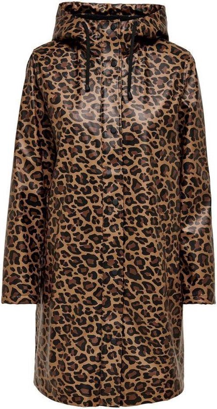 Foto: Only jas onlellen aop padded raincoat nl otw 15246714 toasted coconut dames panterprint maat xs