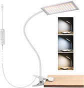 Bureauuziek Met Klem - Zinaps Leeslamp Klem Lamp LED Bureaulamplees Lamp Boek Klem met 3 Kleuren en 11 Helderheidsniveaus Dimbare Oogzorg Boek Lamp USB-poort 360 ¬∞ Flexibele zwanenhalsklemla