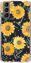 Casetastic Samsung Galaxy S21 4G/5G Hoesje - Softcover Hoesje met Design - Sunflowers Print