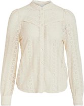 Vila VICHIKKA LS LACE SHIRT Birch White Dames Blouse - Maat S