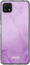 6F hoesje - geschikt voor Samsung Galaxy A22 5G -  Transparant TPU Case - Lilac Marble #ffffff