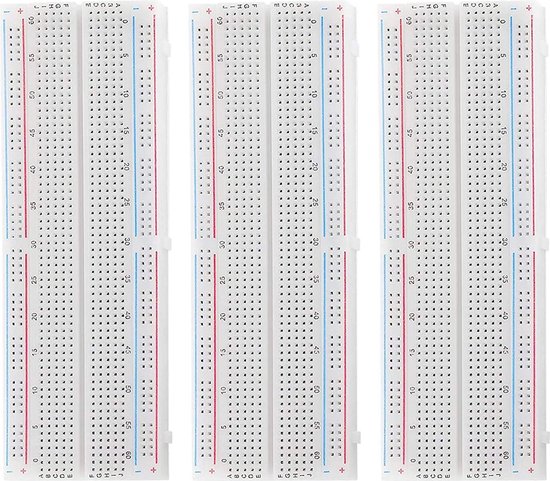 Foto: Azdelivery 3 x mb 102 breadboard met 830 contacten compatibel met arduino inclusief e book 