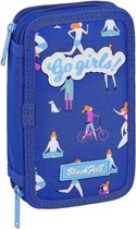 Driedubbele Pennenzak BlackFit8 Go Girls Blauw (28 pcs)