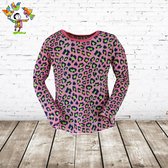 Shirt met panterprint  roze 98/104 -s&C-98/104-Longsleeves meisjes