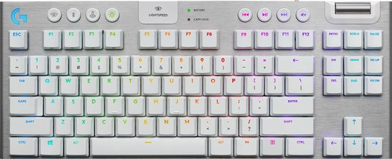 Logitech G915 TKL Draadloos Mechanisch Gaming Keyboard – GL Tactile- QWERTY (ISO) – Wit