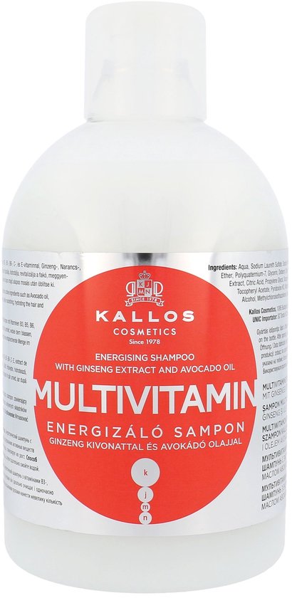 Kallos Multivitamin Energising Shampoo – 1000 Ml, Mit Avocadoöl & Ginseng Für Geschwächtes Haar