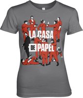 La Casa De Papel Dames Tshirt -2XL- La Pandilla Grijs