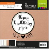Florence Handlettering papier - Zwart, OffWit, Bruin & Wit - 305x305mm - 216g