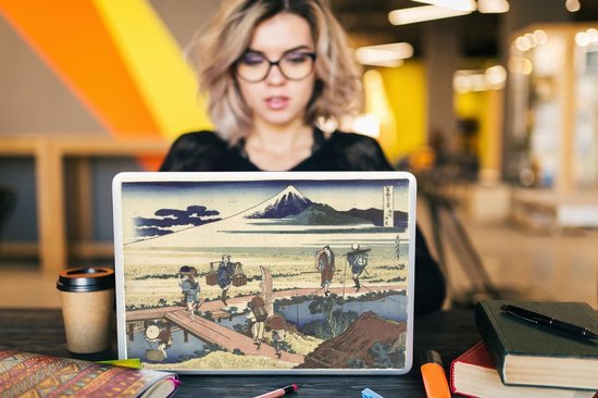 Sticker pour ordinateur portable - 15,6 pouces - Nakahara dans la province de Sagami - Peinture de Katsushika Hokusai