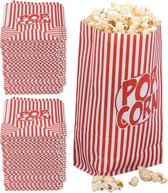 Relaxdays 288x Popcorn zakjes rood-wit - popcornbakjes - uitdeelzakjes - snoepzak
