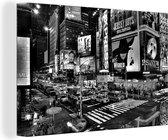 Toile Peinture Broadway avec éclairage à New York - noir et blanc - 90x60 cm - Décoration murale