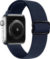 By Qubix Solo Loop Nylon bandje - Donkerblauw - Geschikt voor Apple Watch 38mm - 40mm - 41mm - Compatible Apple watch bandje - smartwatch bandje nylon