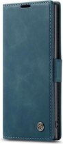 Samsung Galaxy Note 10 Hoesje - Caseme - Serie - Kunstlederen Bookcase - Blauw - Hoesje Geschikt Voor Samsung Galaxy Note 10