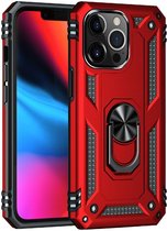 Apple iPhone 13 Pro Max Hoesje Hybride Kickstand Back Cover Rood