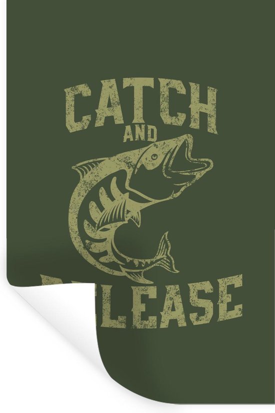 Stickers muraux - Vintage - Poisson - Texte - 80x120 cm - Film adhésif