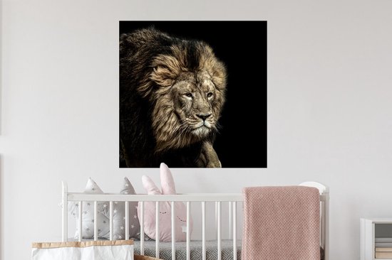 Stickers Stickers muraux - Lion - Animaux - Zwart - 50x50 cm - Film adhésif