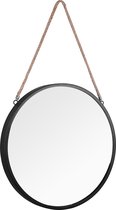 Spiegel - Trion Vicon - Ø40cm - Hangspiegel in Frame - Zwart - BES LED