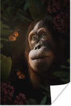 Poster Vlinder - Jungle - Aap - 120x180 cm XXL
