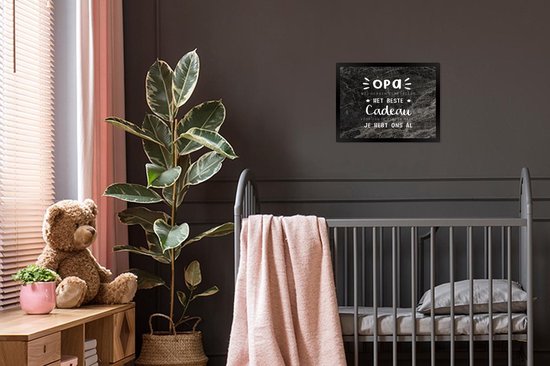 Cadre photo avec affiche - Le meilleur cadeau - Grand-père - Proverbes - Citations - 40x40 cm - Cadre pour affiche