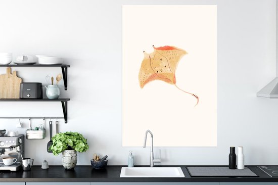 Affiche Raie - Poisson - Mer - Aquarelle - 80x120 cm