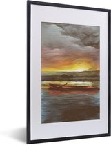 Cadre photo avec affiche - Bateau - Mer - Soleil - 40x60 cm - Cadre pour affiche