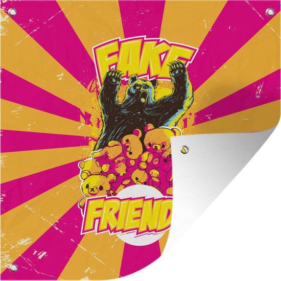 Tuindoek Vintage - Beer - Knuffel - 100x100 cm