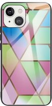 Beschermhoes van glas met abstract marmerpatroon voor iPhone 13 Mini (ruitverloop)