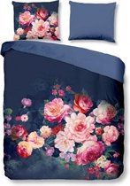 Dekbedovertrek bouquet blauw/roze 200 x 220 cm