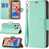 Litchi Textuur Pure Kleur Horizontale Flip Leren Case met Houder & Kaartsleuven & Portemonnee & Lanyard Voor iPhone 13 mini (Groen)