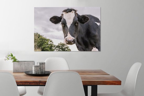 Peintures Vache - Animal - Portrait - Zwart - 90x60 cm - Décoration murale