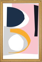 JUNIQE - Poster met houten lijst Form 1 -13x18 /Roze & Turkoois