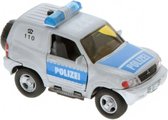 Duitse Mitsubishi politiewagen pull-back L+G 11 cm zilver