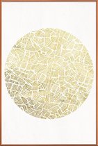 JUNIQE - Poster met kunststof lijst Inca Sun -13x18 /Geel & Wit