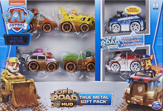 PAW Patrol - True Metal Off-Road - Cadeauset - 6 speelgoedvoertuigen - Schaal 1:55 - PAW Patrol