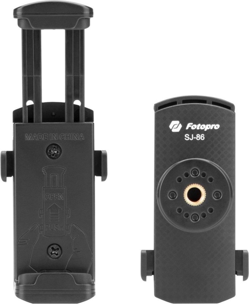 Fotopro SJ-86 - Black - Betrouwbaar statief voor smartphone en compact camera's - smartphonehouder